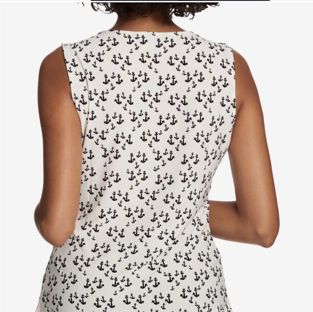 Tommy Hilfiger Anchor Print Sleeveless Top Small *C5 - Picture 2 of 10